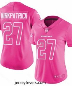 Womens Nike Bengals #27 Dre Kirkpatrick Pink  Stitched NFL Limited Rush Fashion Jersey