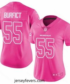Womens Nike Bengals #55 Vontaze Burfict Pink  Stitched NFL Limited Rush Fashion Jersey