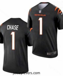 Cincinnati Bengals #1 Ja'Marr Chase Black 2021 Legend Football Jersey