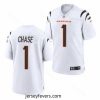 Cincinnati Bengals #1 Ja'Marr Chase White 2021 Game Football Jersey