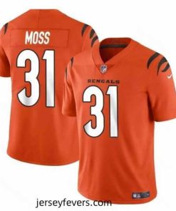 Cincinnati Bengals 31 Zack Moss Orange Vapor Untouchable Limited Stitched Jersey