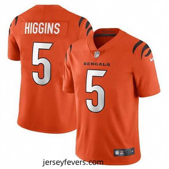 Cincinnati Bengals 5 Tee Higgins Orange Vapor Untouchable Limited Stitched Jersey