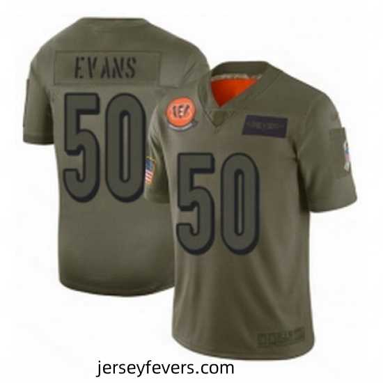 Cincinnati Bengals 50 Jordan Evans Limited Camo 2019 Salute to Service Football Jersey