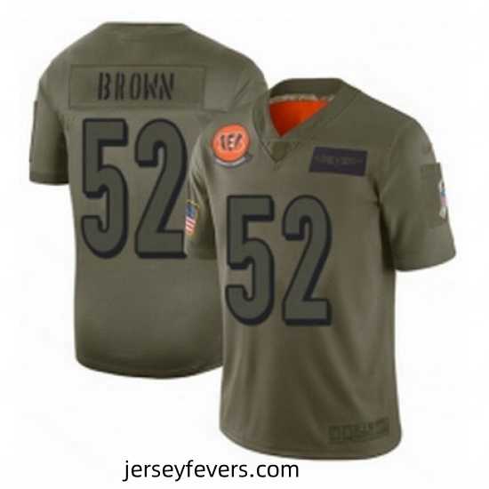 Cincinnati Bengals 52 Preston Brown Limited Camo 2019 Salute to Service Football Jersey