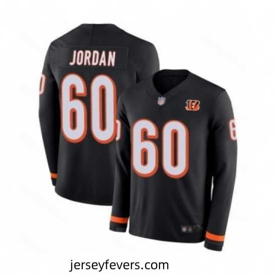 Cincinnati Bengals 60 Michael Jordan Limited Black Therma Long Sleeve Football Jersey