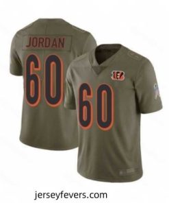Cincinnati Bengals 60 Michael Jordan Limited Olive 2017 Salute to Service Football Jersey