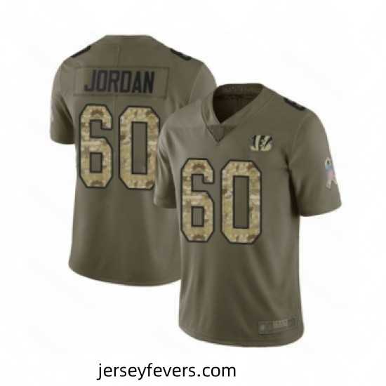 Cincinnati Bengals 60 Michael Jordan Limited Olive Camo 2017 Salute to Service Football Jersey