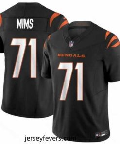 Cincinnati Bengals 71 Amarius Mims Black 2024 Draft F.U.S.E Vapor Untouchable Limited Stitched Jersey