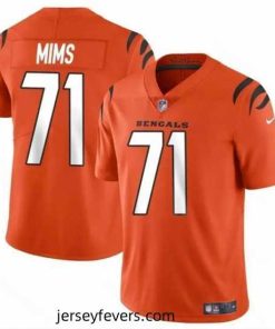 Cincinnati Bengals 71 Amarius Mims Orange 2024 Draft Vapor Untouchable Limited Stitched Jersey