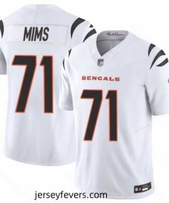 Cincinnati Bengals 71 Amarius Mims White 2024 Draft F.U.S.E Vapor Untouchable Limited Stitched Jersey