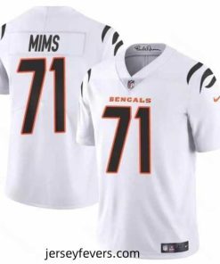 Cincinnati Bengals 71 Amarius Mims White 2024 Draft Vapor Untouchable Limited Stitched Jersey