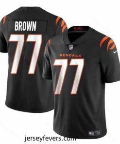 Cincinnati Bengals 77 Trent Brown Black Vapor Untouchable Limited Stitched Jersey