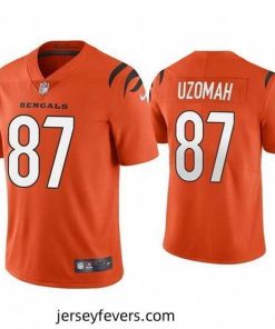 Cincinnati Bengals 87 C J  Uzomah Orange Vapor Untouchable Limited Stitched Jersey