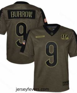Cincinnati Bengals Joe Burrow Nike Olive 2021 Salute To Service Game Jersey