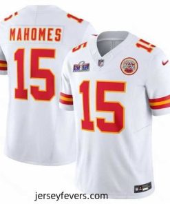 Kansas City Chiefs 15 Patrick Mahomes White 2023 F.U.S.E  Vapor Untouchable Limited Stitched 2024 Super Bowl LVIII Jersey