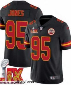Kansas City Chiefs Chris Jones #95 Black 2024 2025 Super Bowl LIX F.U.S.E Stitched Jersey
