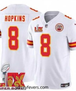Kansas City Chiefs DeAndre Hopkins #8 White 2024 2025 Super Bowl LIX F.U.S.E Stitched Jersey