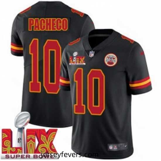 Kansas City Chiefs Isiah Pacheco #10 Black 2024 2025 Super Bowl LIX F.U.S.E Stitched Jersey