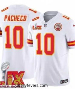 Kansas City Chiefs Isiah Pacheco #10 White 2024 2025 Super Bowl LIX F.U.S.E Stitched Jersey