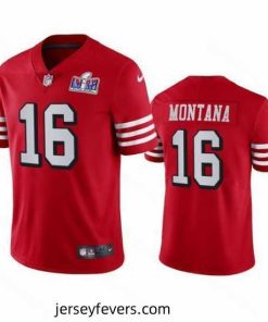 NFL San Francisco 49ers 16 Joe Montana Red Throwback Vapor Untouchable Limited Stitched 2024 Super Bowl LVIII Jersey