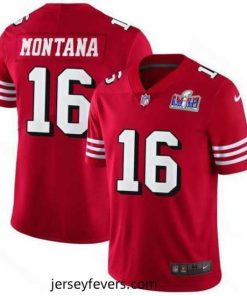 NFL San Francisco 49ers 16 Joe Montana Red Vapor Untouchable Limited Stitched 2024 Super Bowl LVIII Jersey
