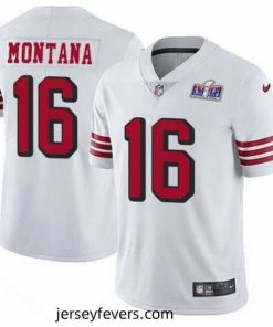 NFL San Francisco 49ers 16 Joe Montana White Throwback Vapor Untouchable Limited Stitched 2024 Super Bowl LVIII Jersey