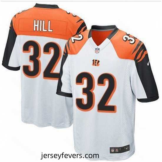 Nike Bengals #32 Jeremy Hill White Stitched NFL Elite Jersey