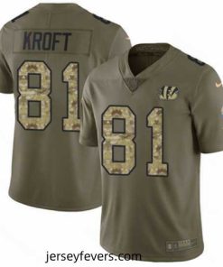 Nike Bengals #81 Tyler Kroft Olive Camo Stitched NFL Limited 2017 Salute to Service Jersey