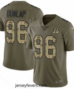 Nike Bengals #96 Carlos Dunlap Olive Camo Stitched NFL Limited 2017 Salute to Service Jersey