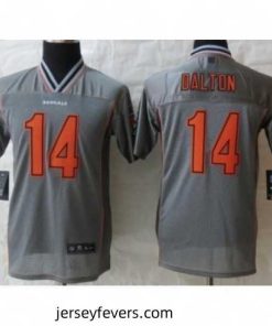 Nike Cincinnati Bengals 14 Andy Dalton Grey Vapor Elite Jerseys