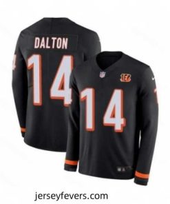 Nike Cincinnati Bengals 14 Andy Dalton Limited Black Therma Long Sleeve NFL Jersey