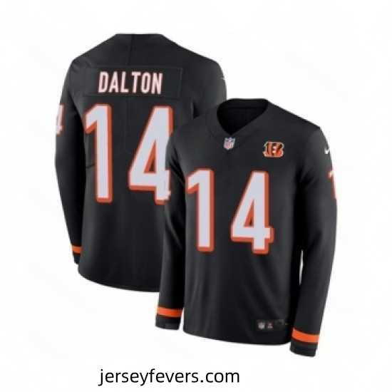 Nike Cincinnati Bengals 14 Andy Dalton Limited Black Therma Long Sleeve NFL Jersey