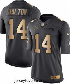 Nike Cincinnati Bengals 14 Andy Dalton Limited BlackGold Salute to Service NFL Jersey