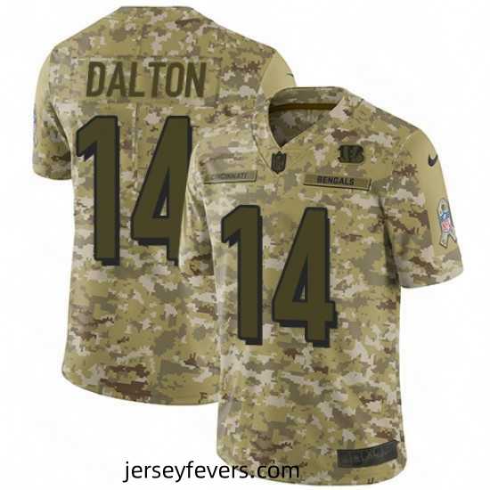Nike Cincinnati Bengals 14 Andy Dalton Limited Camo 2018 Salute to Service NFL Jersey