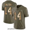Nike Cincinnati Bengals 14 Andy Dalton Limited OliveGold 2017 Salute to Service NFL Jersey