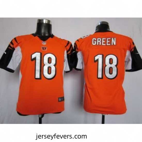 Nike Cincinnati Bengals 18# A.J.Green Orange NFL Jerseys
