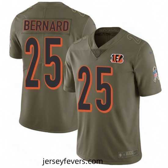 Nike Cincinnati Bengals 25 Giovani Bernard Limited Olive 2017 Salute to Service NFL Jersey