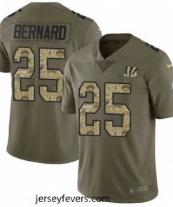 Nike Cincinnati Bengals 25 Giovani Bernard Limited OliveCamo 2017 Salute to Service NFL Jersey