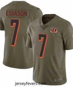 Nike Cincinnati Bengals 7 Boomer Esiason Limited Olive 2017 Salute to Service NFL Jersey