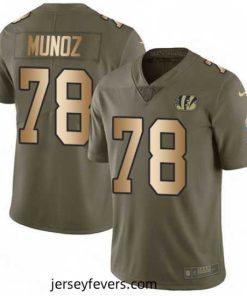 Nike Cincinnati Bengals 78 Anthony Munoz Limited OliveGold 2017 Salute to Service NFL Jersey