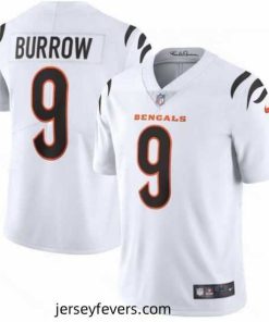 Nike Cincinnati Bengals 9 Joe Burrow White Vapor Limited Jersey