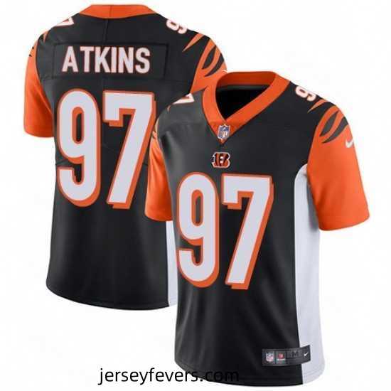 Nike Cincinnati Bengals 97 Geno Atkins Elite Black Team Color NFL Jersey
