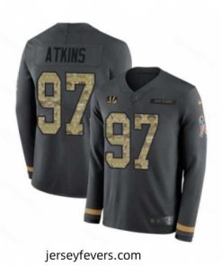 Nike Cincinnati Bengals 97 Geno Atkins Limited Black Salute to Service Therma Long Sleeve NFL Jersey