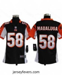 Nike NFL Cincinnati Bengals #58 Rey Maualuga Black Jerseys