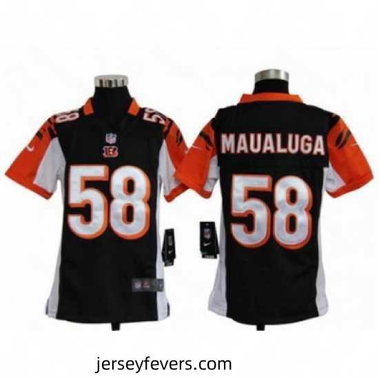 Nike NFL Cincinnati Bengals #58 Rey Maualuga Black Jerseys