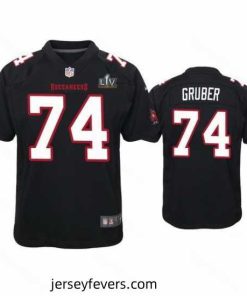 Paul Gruber Buccaneers Black Super Bowl Lv Game Fashion Jersey