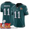 Philadelphia Eagles A.J. Brown #11 Green 2024 2025 Super Bowl LIX F.U.S.E Stitched NFL Jersey
