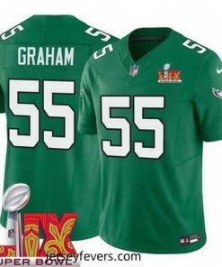 Philadelphia Eagles Brandon Graham #55 Kelly Green 2024 2025 Super Bowl LIX F.U.S.E Stitched NFL Jersey
