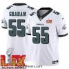 Philadelphia Eagles Brandon Graham #55 White 2024 2025 Super Bowl LIX F.U.S.E Stitched NFL Jersey