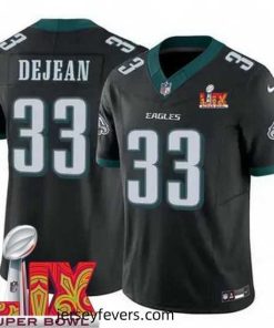 Philadelphia Eagles Cooper DeJean #33 Black 2024 2025 Super Bowl LIX F.U.S.E Stitched NFL Jersey